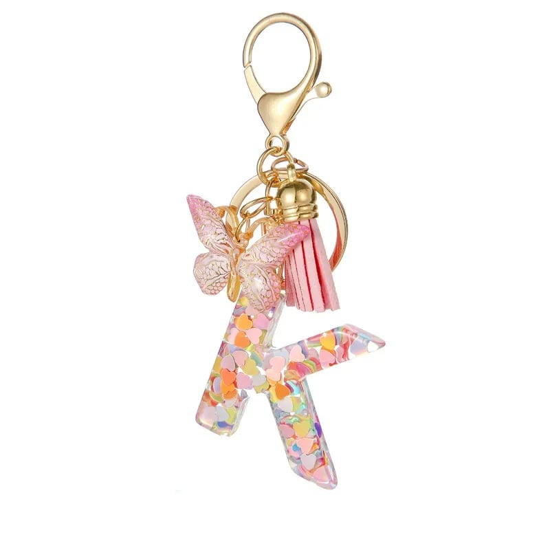 🔥Last Day 50% OFF - Butterfly Letter Keychain Tassel Design Vibrant Durable Lightweight Gift