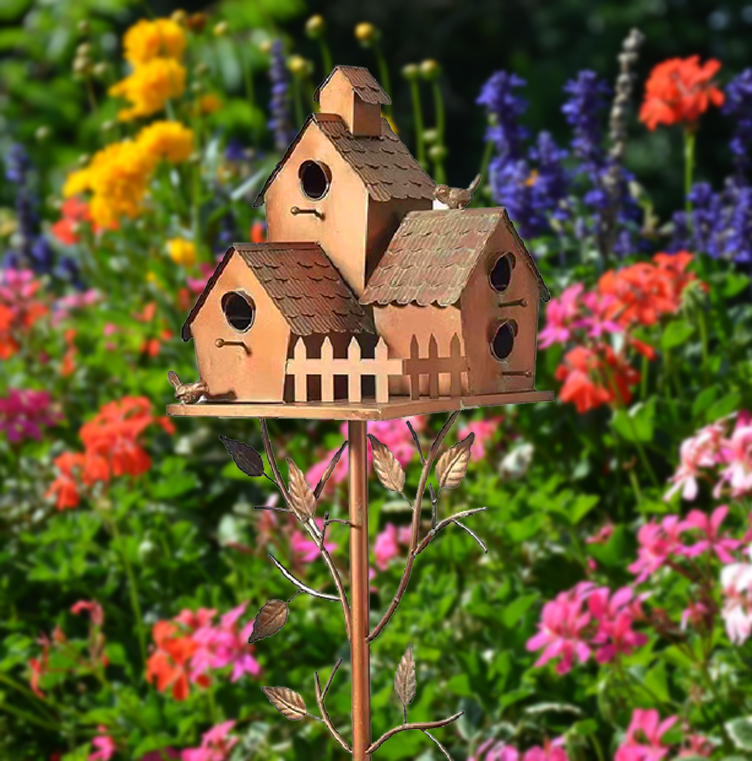 🔥Back in stock after selling out! ❤️Handmade Metal Birdhouse Garden Stakes