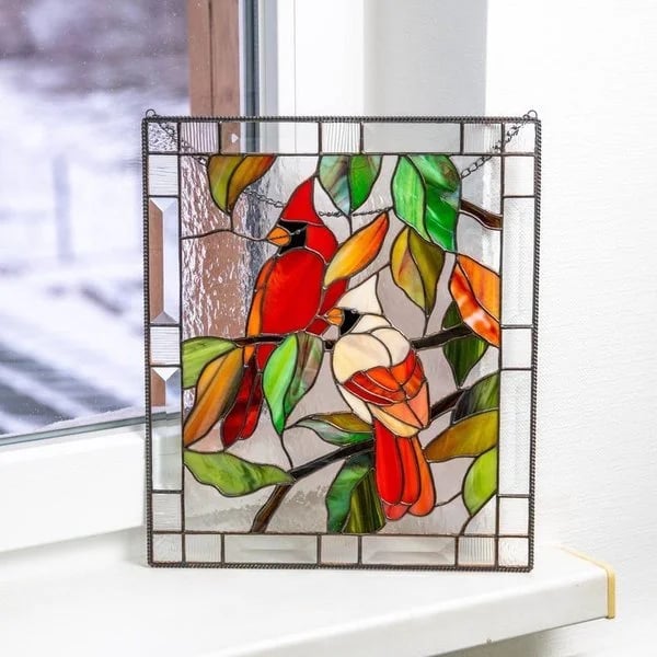 ⚡⚡Last Day Promotion 48% OFF - Cardinal Stained Window Panel🦜🦜BUY 2 GET EXTRA 10 % OFF