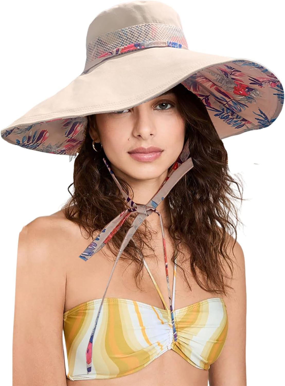 Packable Large Brim Sun Hat for Women - 6.7