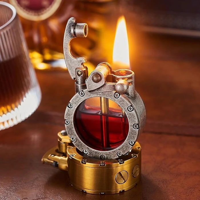 🔥Hot Sale-50% OFF🎁Vintage Trench Transparent Kerosene Antique Steampunk Lighter