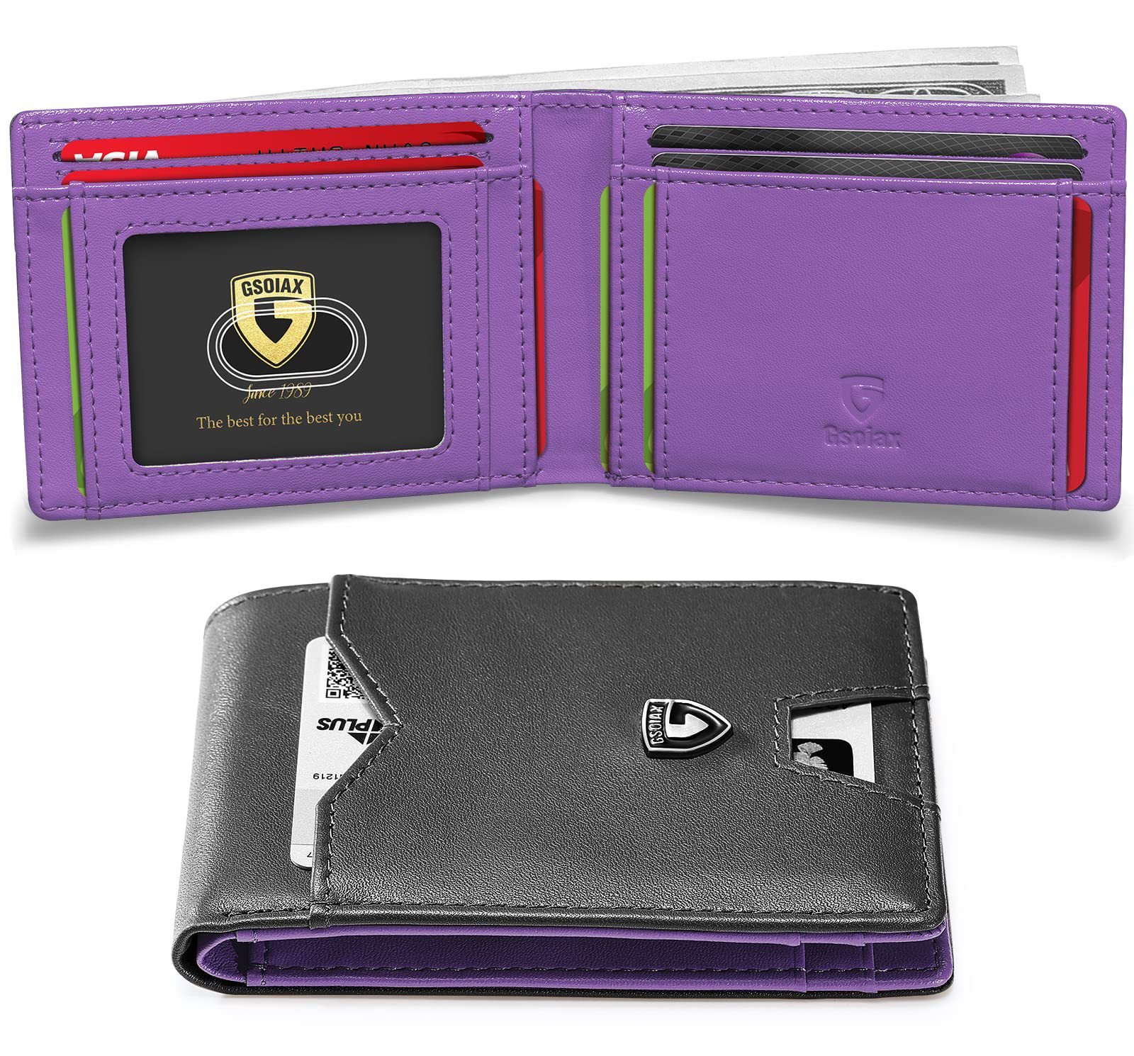 🔥Father's Day Promotion 70% OFF💥Men's Slim Leather RFID Blocking Wallet - Minimalist Carbon Fiber Bifold