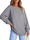 Women's casual round neck loose long sleeve T-shirt