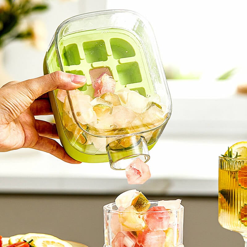 🔥Heißer Verkauf [49% Rabatt] - NUR HEUTE🧊 2-in-1-Eiswürfelflasche - schnelle Eisherstellung & erfrischende Schlucke
