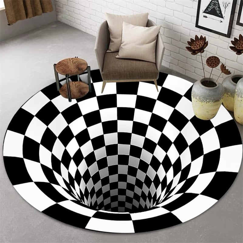 🤩3D Vortex Illusion Carpet Swirl Printed Area Rug Floor Mat