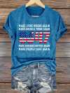 Retro 8647 Make Lying Wrong Again  Make America Think Again  Make Humans Matter Again  Make People Care Again Print T-Shirt