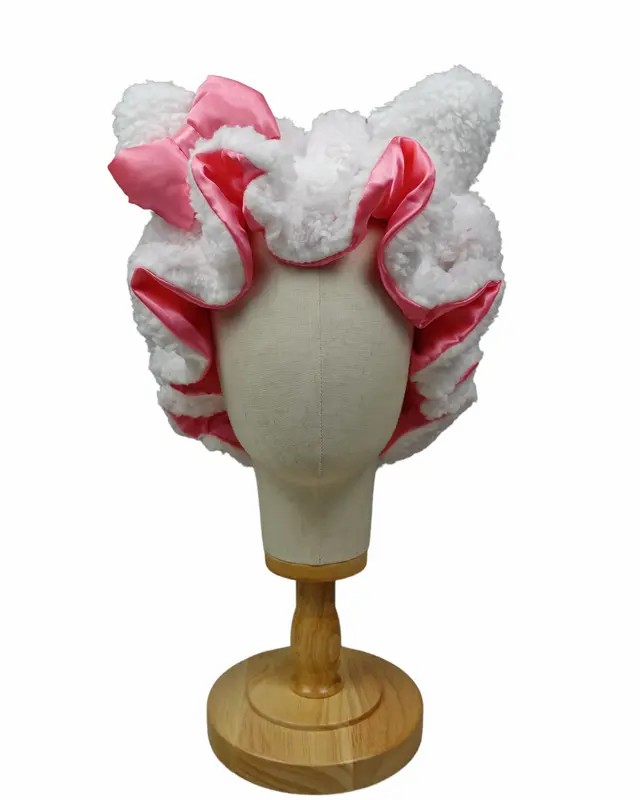Handmade Cute Teddy Satin Bonnet for Curly Hair