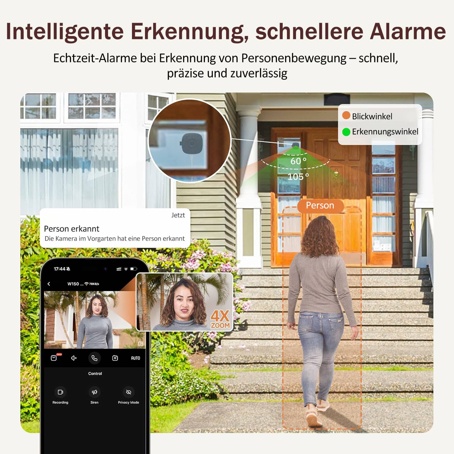 🔥 kristallklare Sicherheitskamera 🎥 Farbige Nachtsicht 🌙 24/7 Aufzeichnung & Smart Alerts 🚨 Einfache Installation! 🔒