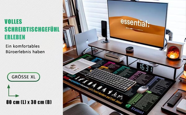 🔥 Excel-Spickzettel-Schreibtischunterlage
