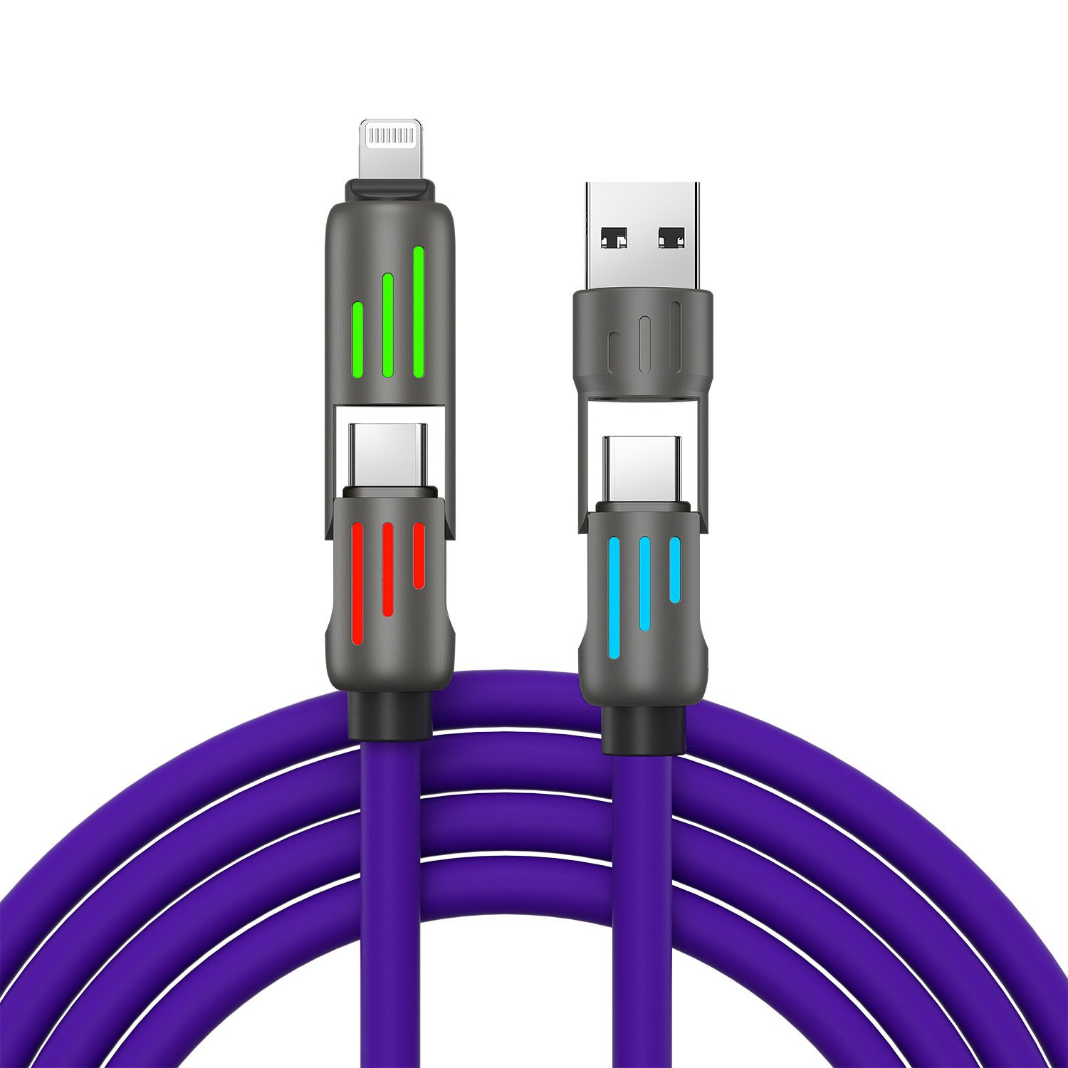 🔥Kaufen Sie 2 und erhalten Sie 1 gratis⚡4-in-1-USB-Ladekabel, Schnellladung MAX 60 W