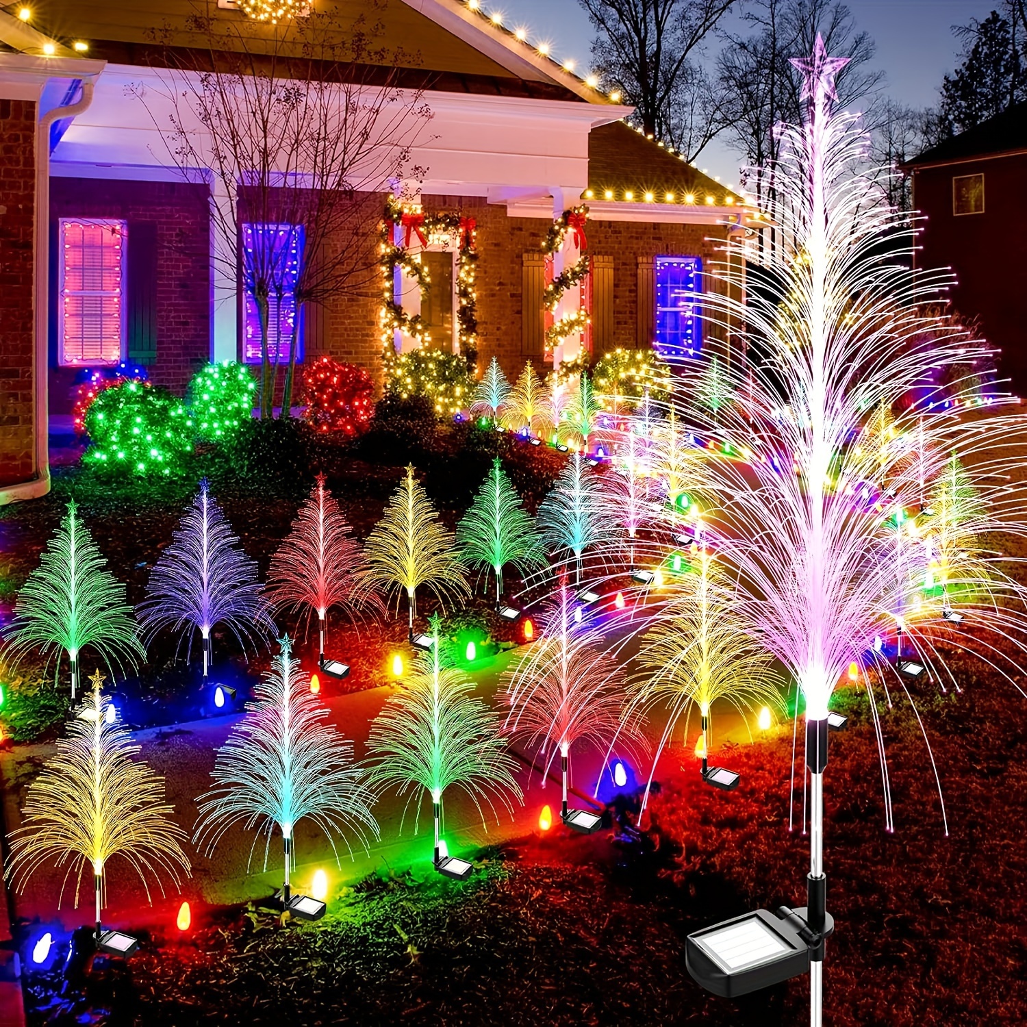 🎄🌈Solar Power Color Changing Christmas Tree Outdoor Lights