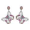 Fashion Exaggeration Crystal Dangle Earrings for Women Temperament Stud Colorful Butterfly Earrings Female Ear Jewelry