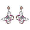 Fashion Exaggeration Crystal Dangle Earrings for Women Temperament Stud Colorful Butterfly Earrings Female Ear Jewelry