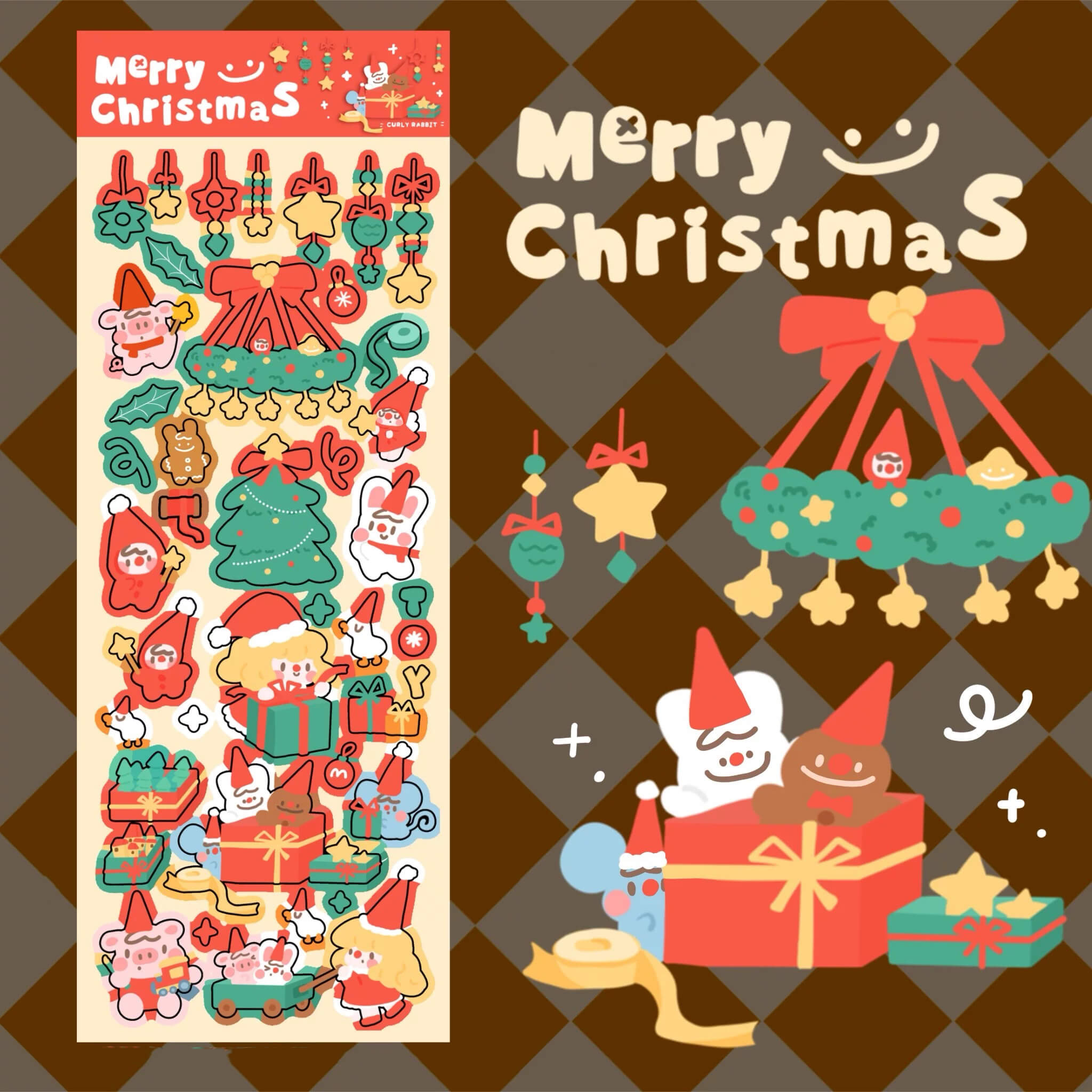 Christmas Stickers|Scrapbook Stickers|Sticker Sheet|Journal Stickers