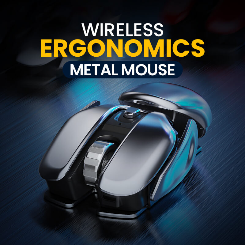 🔥Last Day Promotion 48% OFF🔥Wireless Ergonomics Metal Mouse-Buy 2 Get Extra 10% OFF