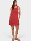 Women's Sleeveless Linen Mini Dress with Pockets