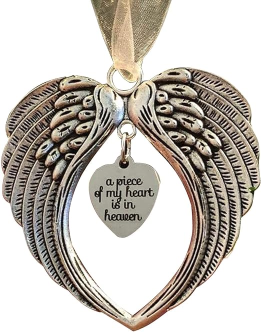 Christmas Memorial Angel Wing Shape Pendant Christmas Tree Ornament