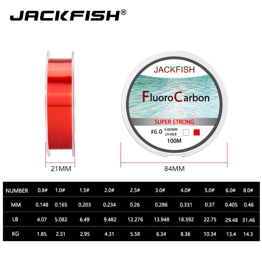 🎣 Summer Sale-30% OFF🐠JACKFISH 100M Fluorocarbon Fishing Line