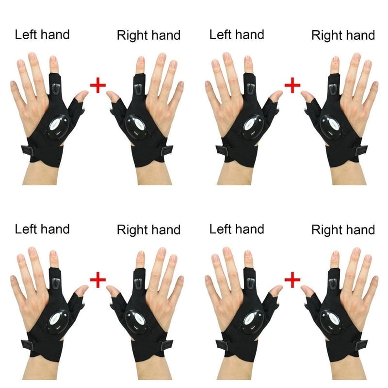 LED Flashlight Waterproof Gloves - Practical Durable Fingerless Gloves