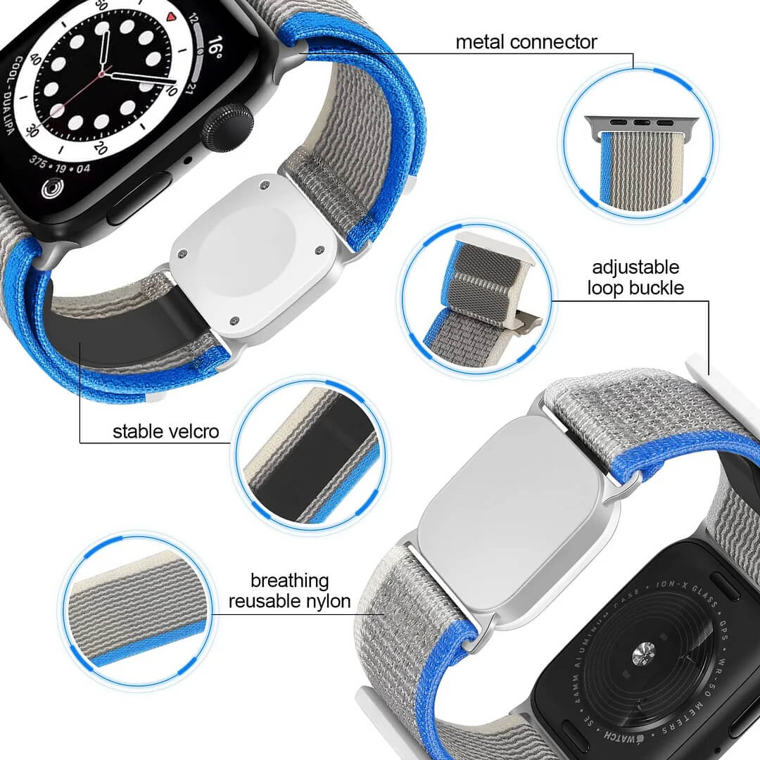 🔥LAST DAY SALE 50% OFF💕Suitable For Apple Wireless Charging Integrated Replacement Nylon Watch Strap