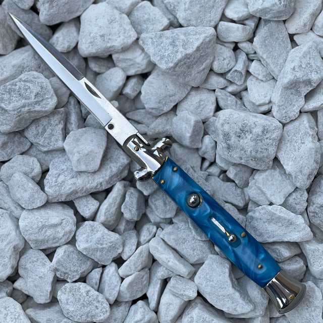 🌟 Italian Style Classic Stiletto – Handcrafted Collectible Knife
