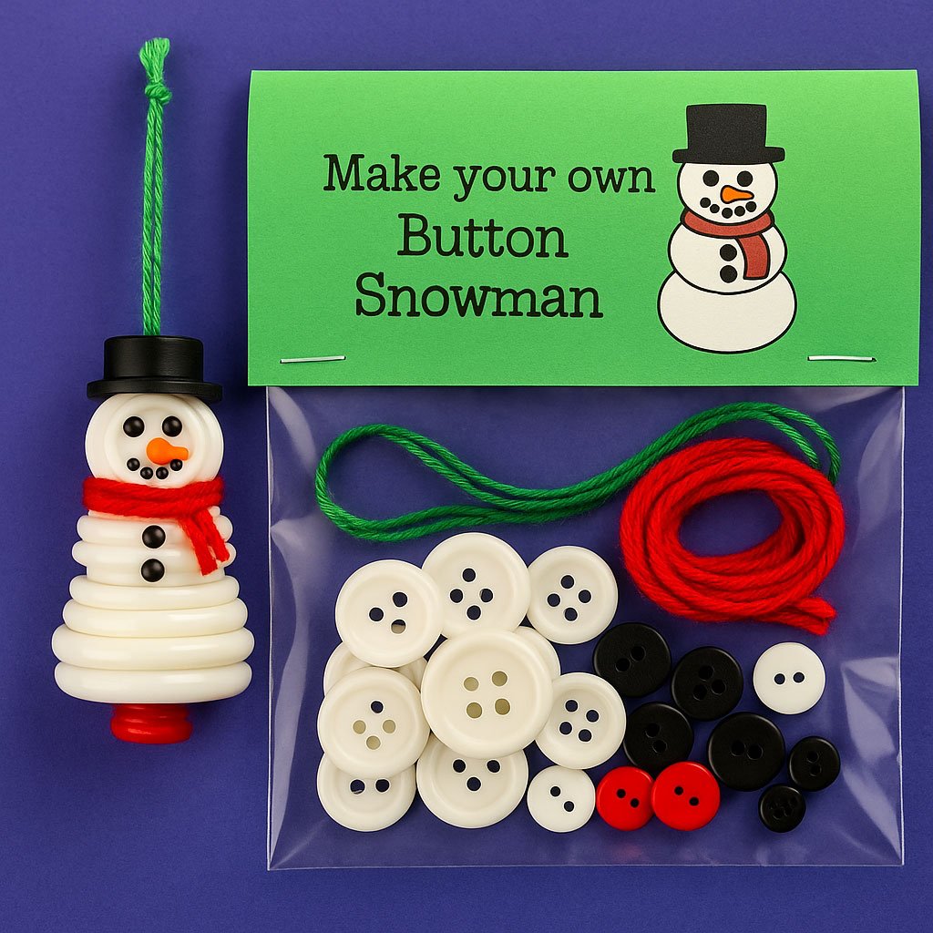 ☃️ DIY Button Snowman Decoration Kit | Handmade Christmas Craft | Fun for Kids & Adults | Perfect Holiday Gift👍🔥 99% of people would buy this option Full range of styles (6-pack)