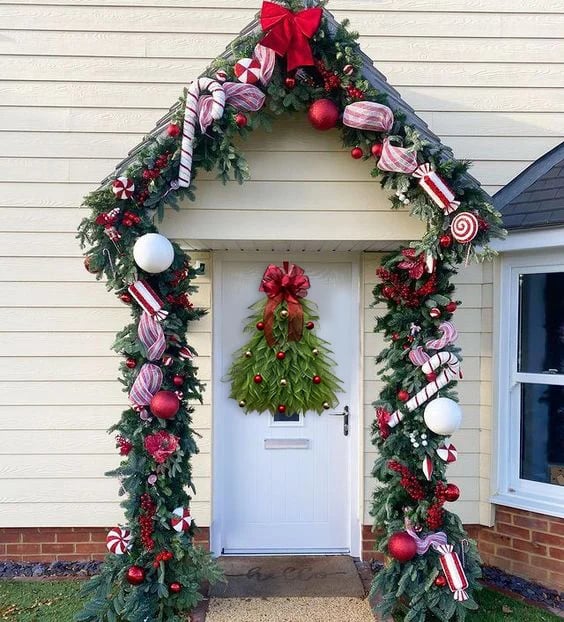 🎄🎅Christmas Presale - 49%Handmade Christmas Tree Wreath for Front Door