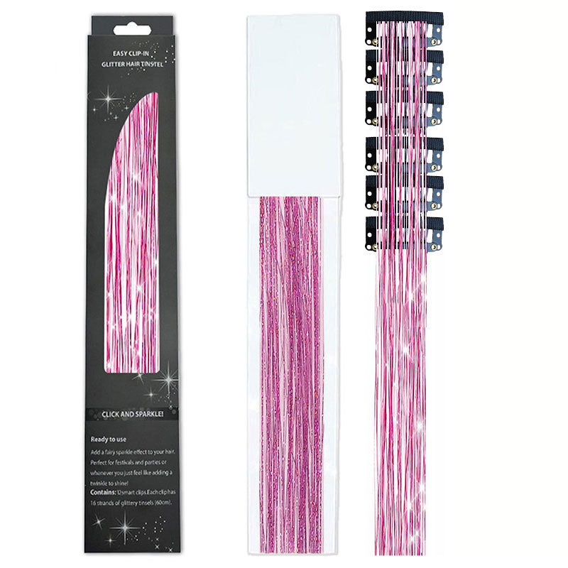 🔥Last Day Promotion 70% OFF🔥6 PCS Clip in Hair Tinsel 20 Inch Glitter Tinsel Hair⚡BUY 4 FREE SHIPPING