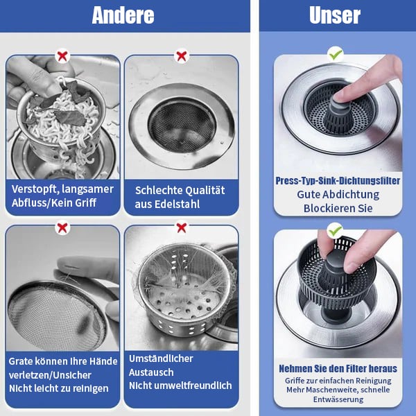 🔥Letzter Tag Verkauf 49% Rabatt 🔥Neu verbesserter Abflussfilter mit Sprungkern für Spülen