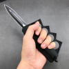 Motifs Knuckle Duster Wooden Handle Folding Knife Defense EDC
