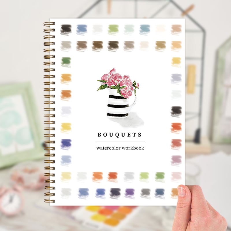 🌸Bouquets Watercolor Workbook