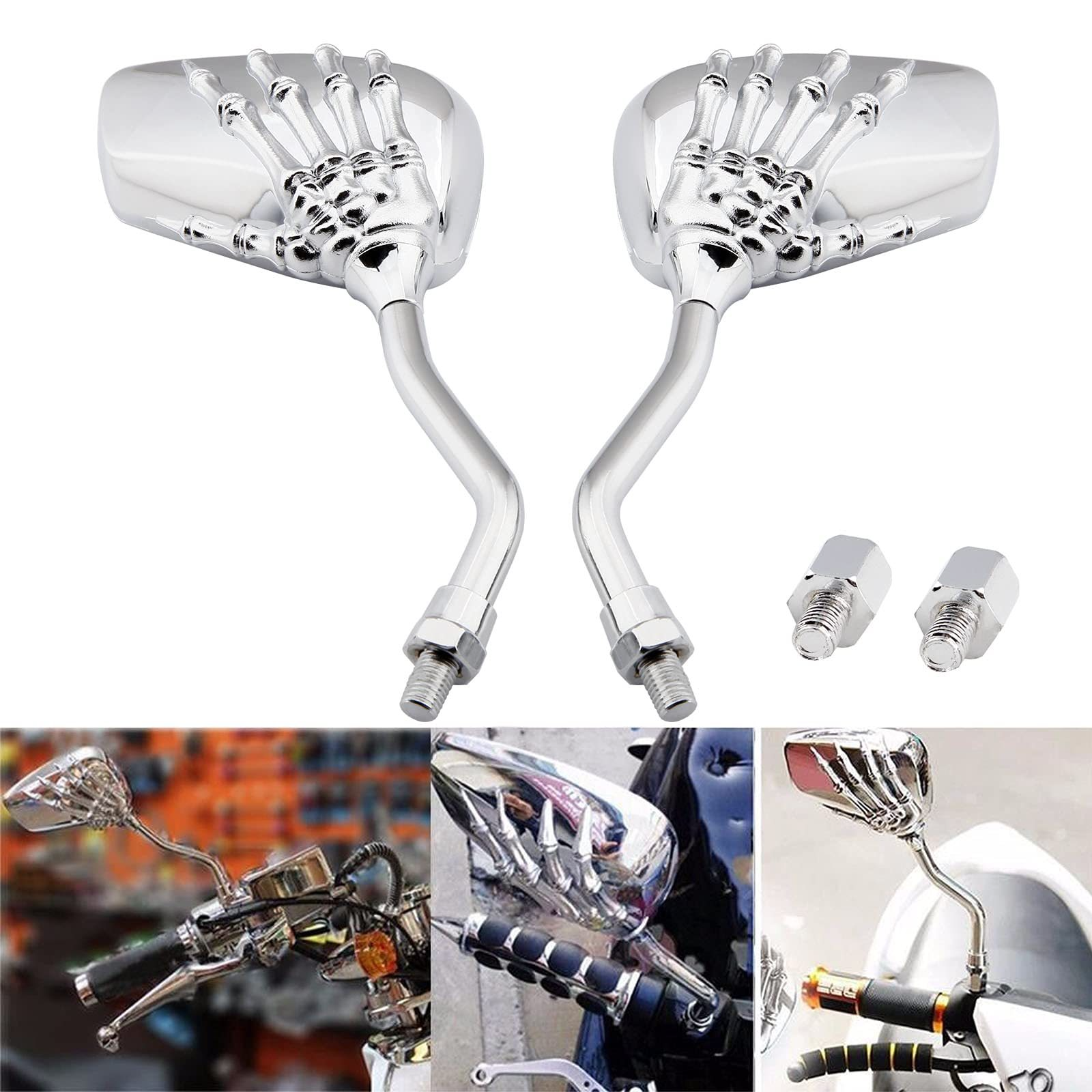 PAIRS OF DISTINCTIVE SKULL HAND REARVIEW SIDE MIRROR