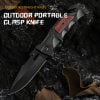 Outdoor folding knife with black wooden handle