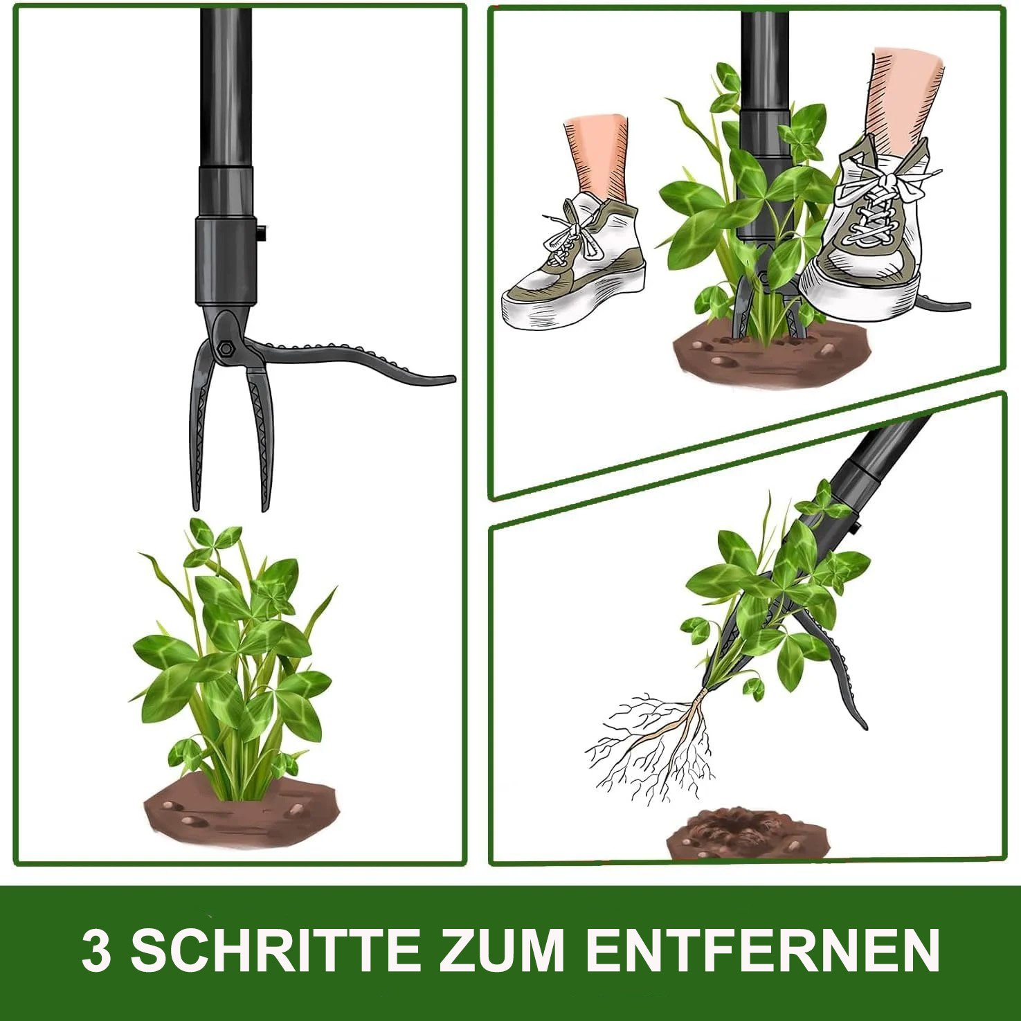 🔥Letzter Tag  50% RABATT🔥Abnehmbarer Stand Up Unkrautstecher