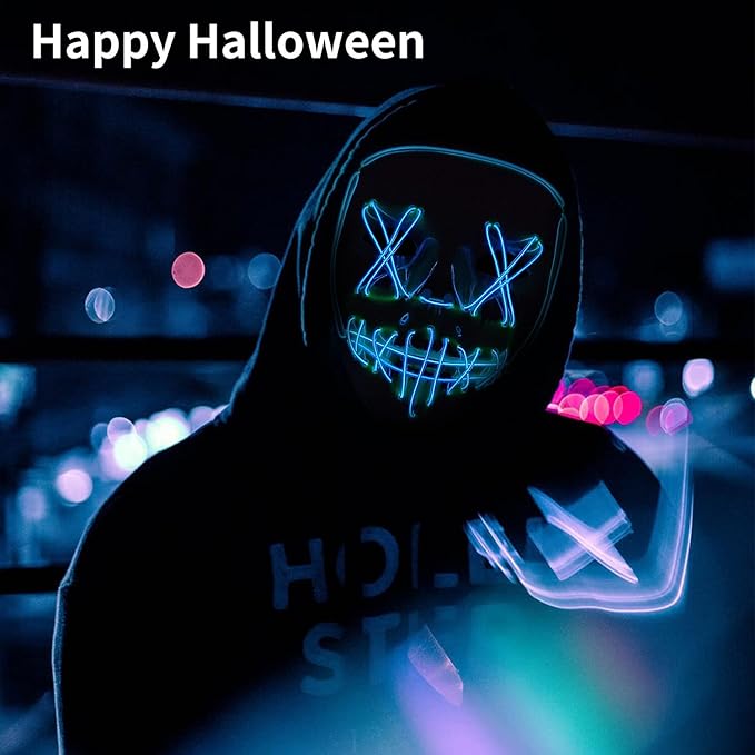 🔥Last Day Promotion - 60% OFF🎁🎃👹Halloween LED Glowing Mask👻