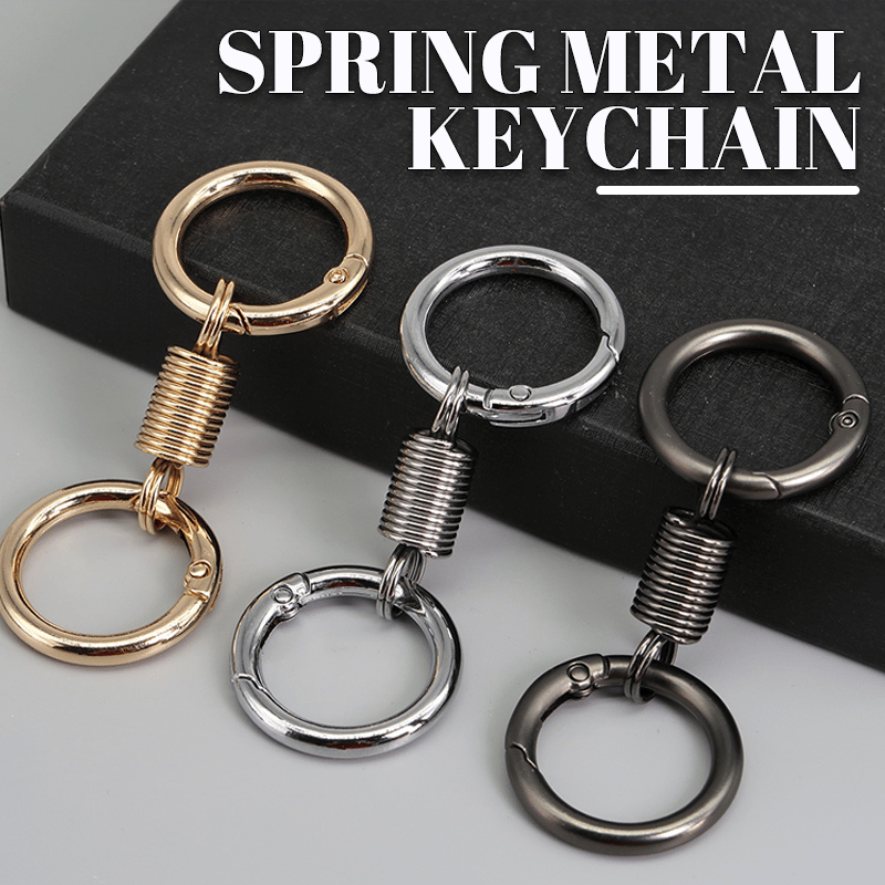 (🌲Early Christmas Sale- 49% OFF)🔑Nordic Retro Spring Double Ring Keychain