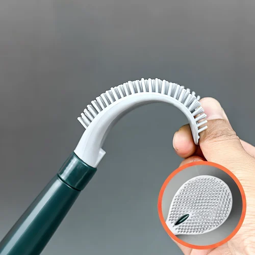 🔥Household punch-free wall hanging long handle silicone toilet brush