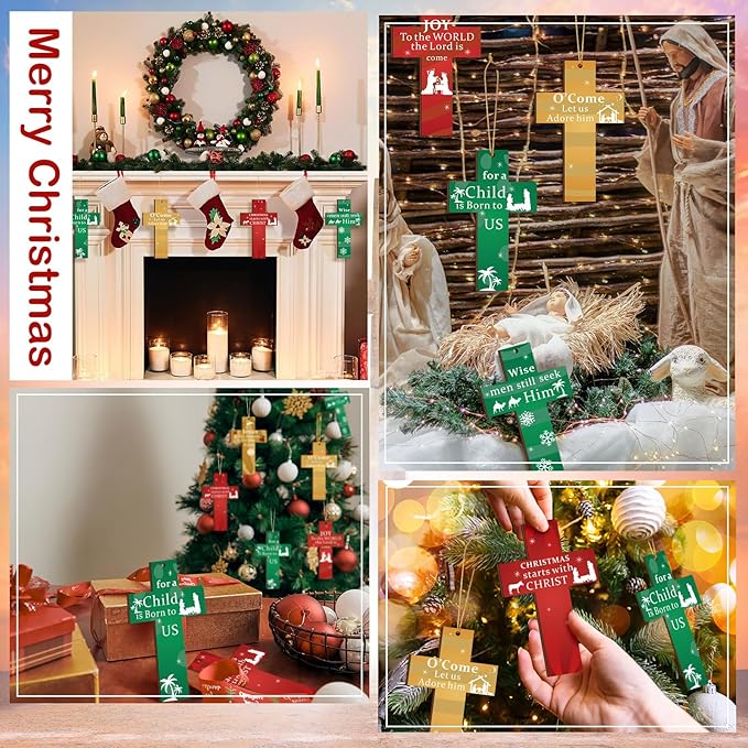 (🌲Early Christmas Sale - 49% OFF)🎁Hanging Wooden Cross Decoration 6-pack