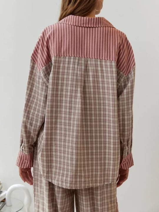 🔥Letzten Tag -70 % RABATT - Rosa lockeres Pyjama-Set