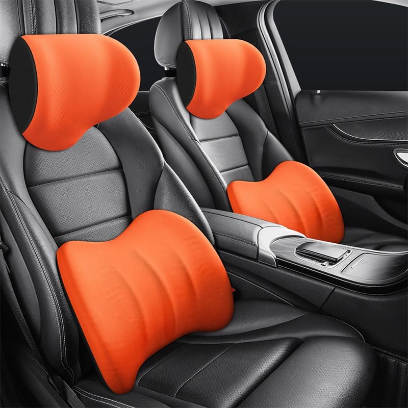 Ergonomic Car Seat Headrest & Lumbar Cushion