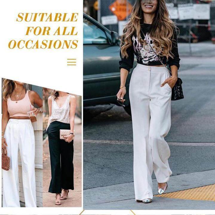 💕Last Day Promotion 50% OFF - 2023 The Effortless Tailored Wide Leg Pants(Buy 2  Free Shipping)