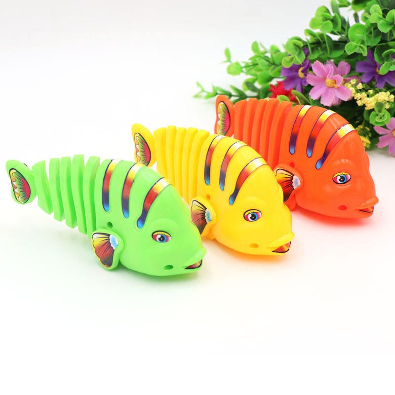 🐟Plastic Interactive Wind-Up Wiggle Cartoon Fish Toys