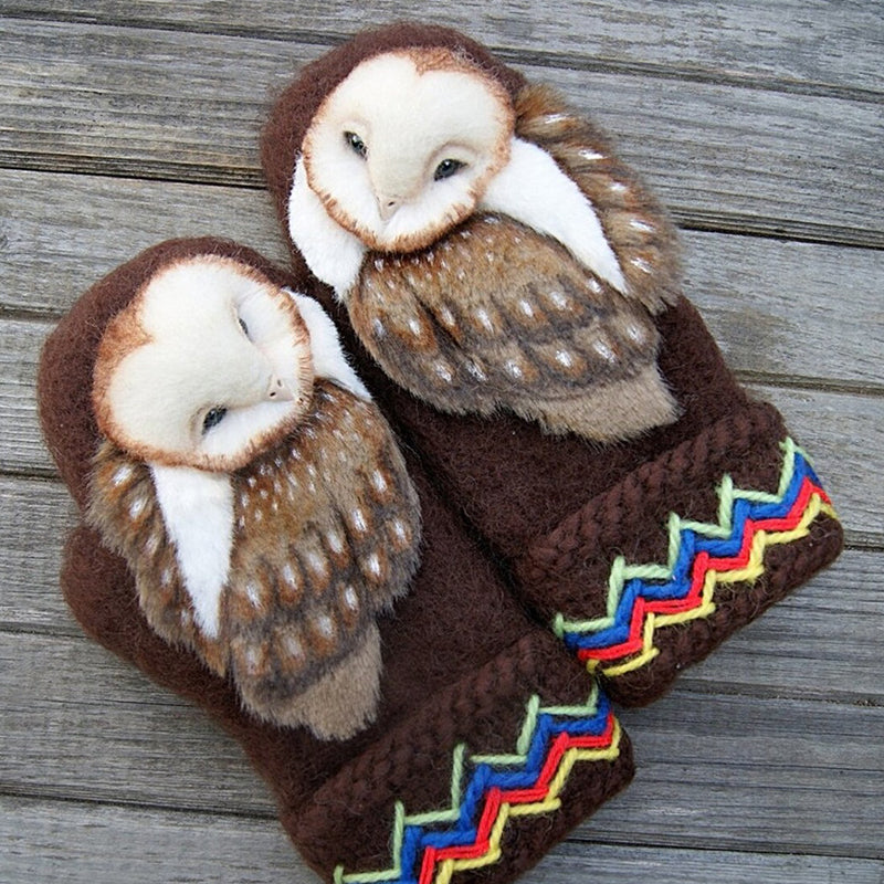 (🌲Early Christmas Sale- 50% OFF) Hand Knitted Nordic Mittens With Owls - Buy 2 Get Extra 10% OFF & Free Shipping
