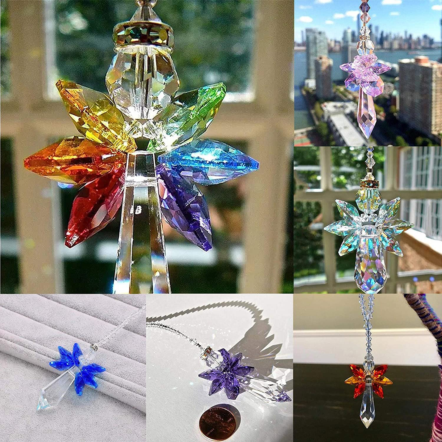 Crystal Guardian Angel Christmas Tree Ornament