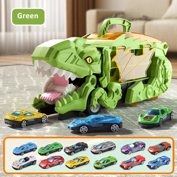 🚗 FREE SHIPPING🚗Transform Dinosaur Transport Devouring Truck With Foldable Sliding Track