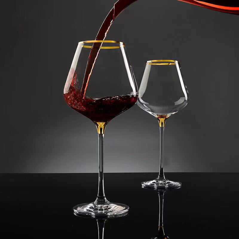 Taylor Luxury Gold Rim Burgundy Wine Glass