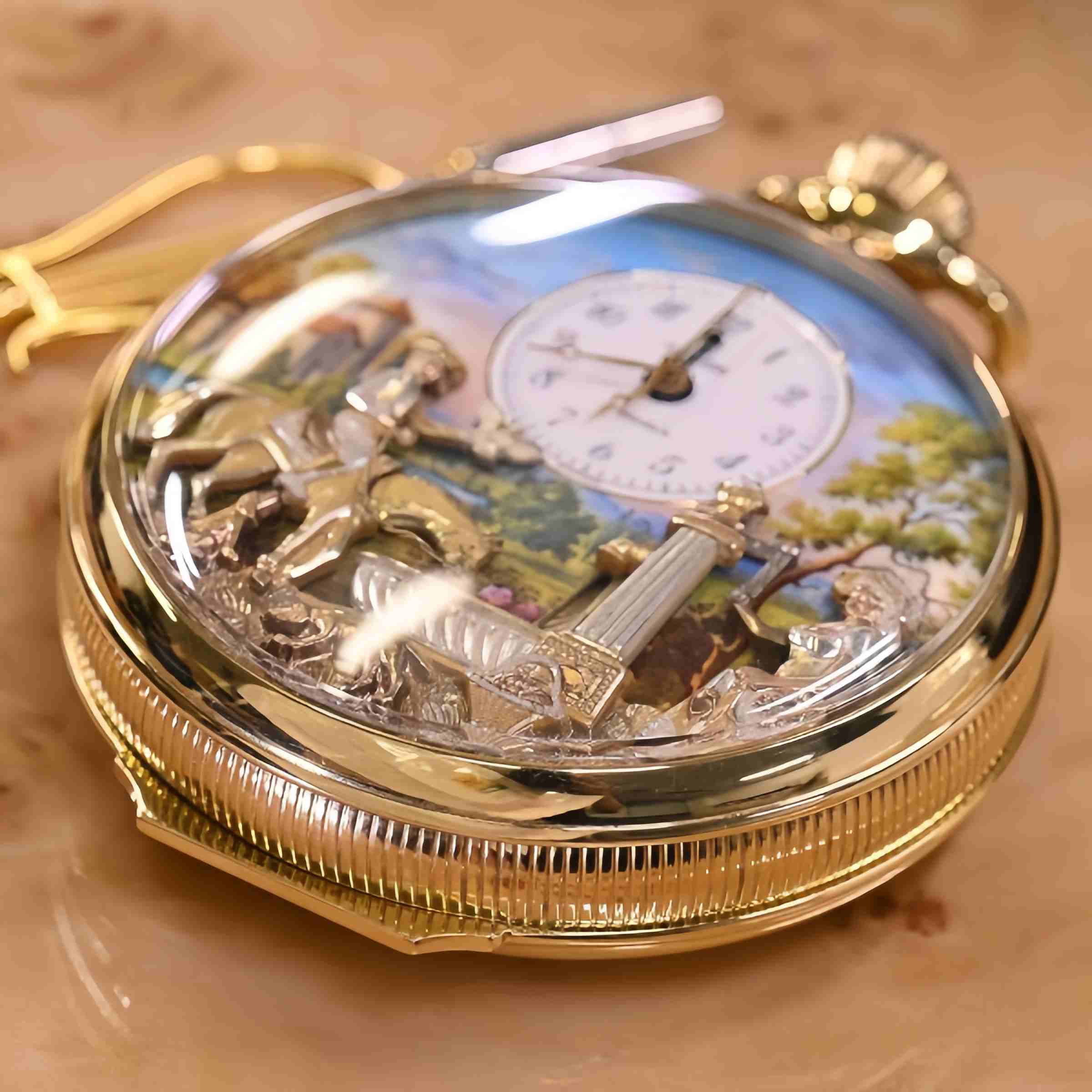💥LAST DAY SALE 50% OFF💥Imperial Duke & Puppet Gold-plated Musical Automatic Open Pocket Watch