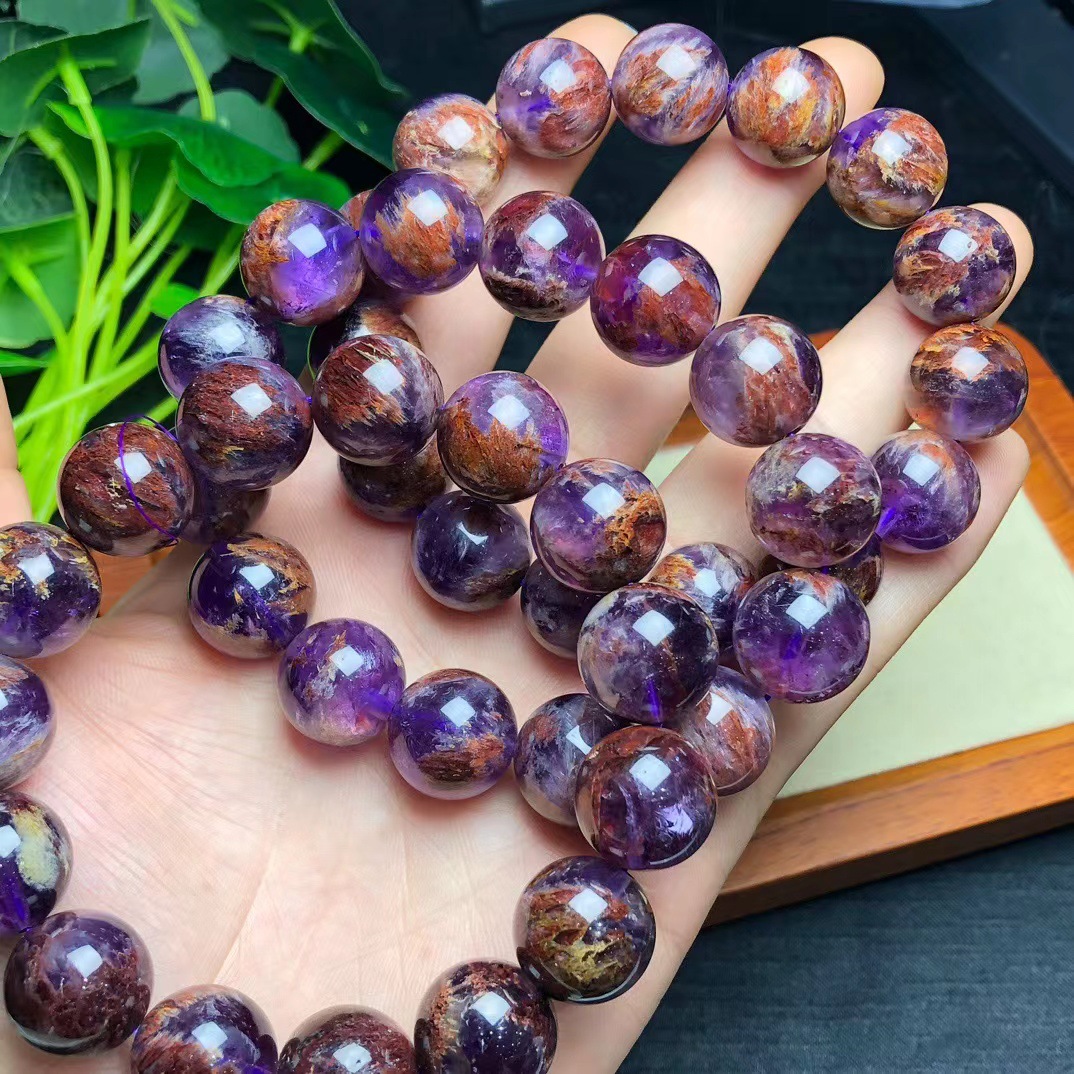 🔥Natural Purple Ghost Bracelet,Purple Aurora 23 Rough Stone Raw Ore Crystal- Buy 2 Get Extra 5% Off