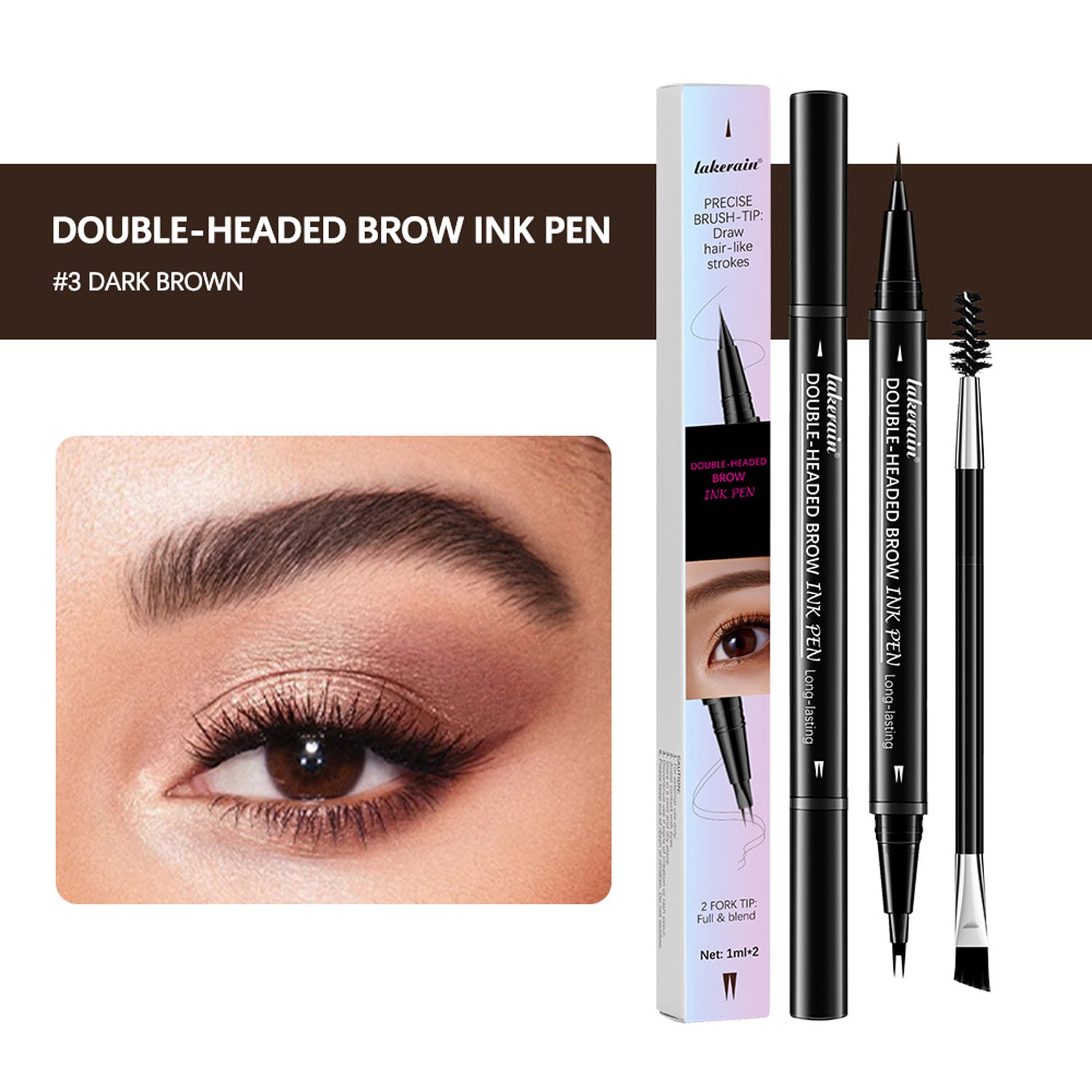 🎁TikTok Last Day Sale - 70% OFF✨2-in-1 Dual-Ended Eyebrow Pen💖 Achieve Perfect Brows Instantly