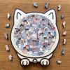 🎁TikTok Last Day Sale - 70% OFF🔥135-Piece Morandi-Colored Cat Shaped Wooden Jigsaw Puzzle